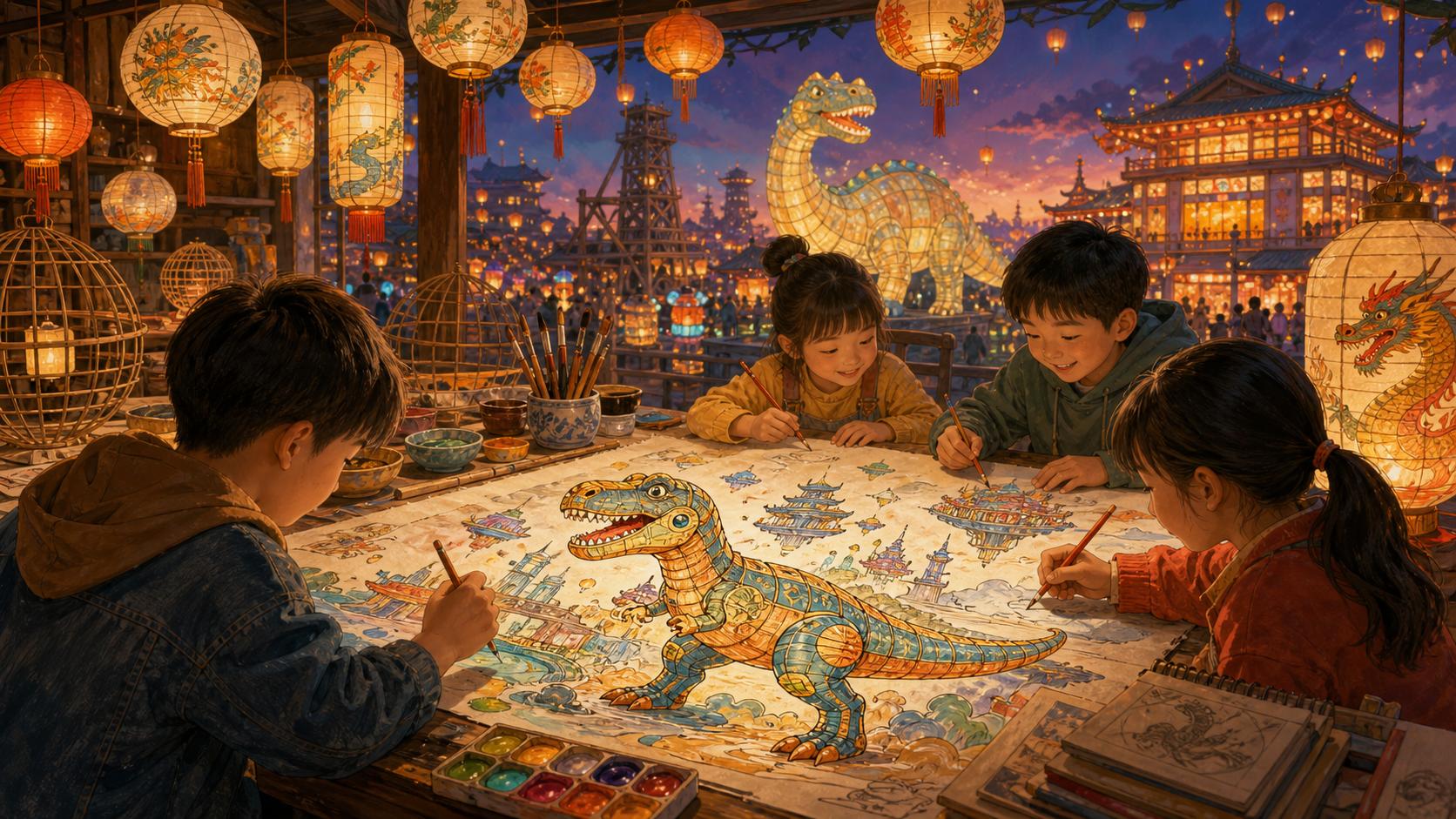 少儿彩灯绘画创作